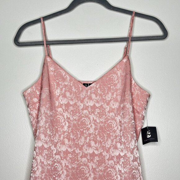 G‎ Edition Jacquard Satin Slip Dress Pink Peachskin Floral Rose NWT - Picture 2 of 9